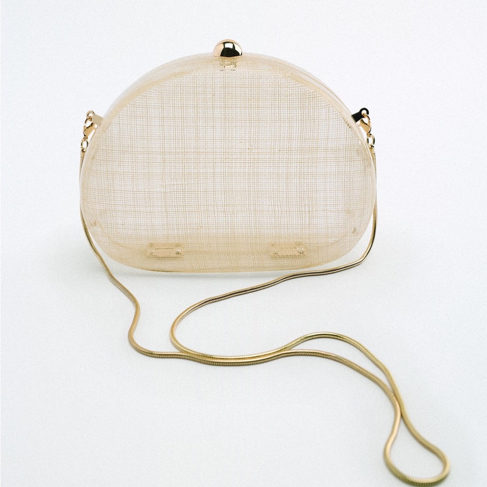 Zara Cream Mini Crossbody Bag with Gold Hardware - Picture 4 of 6